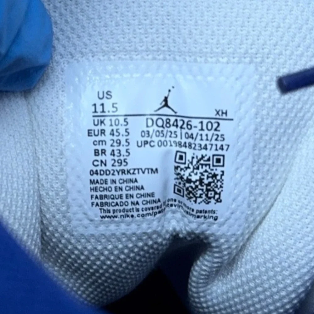 Nike Air Jordan 1 Mid Rare Air White Deep Royal Red USA DQ8426-102 Mens 11.5